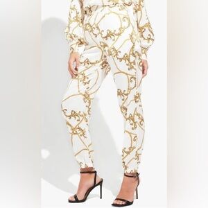 Generation Love Capri Chain Print Satin Jogger